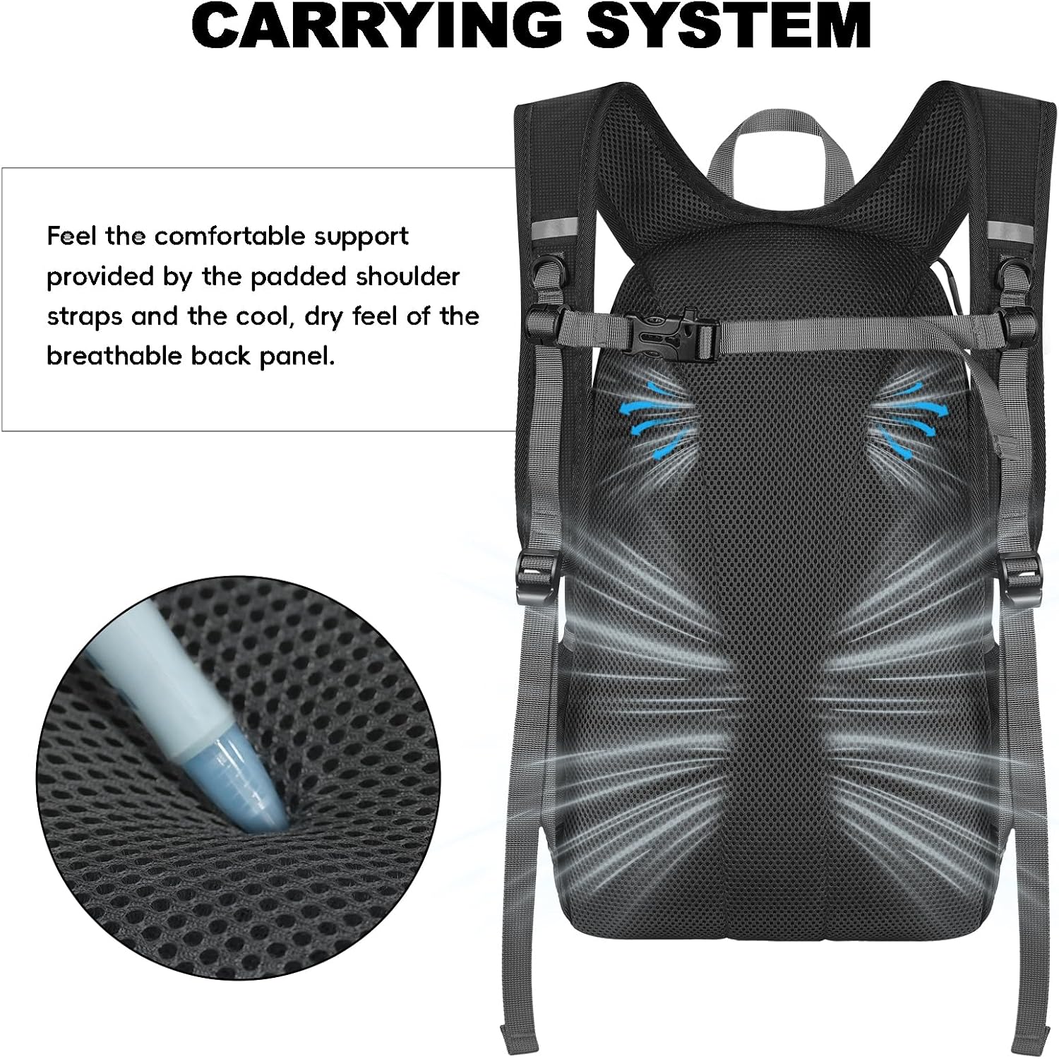 Seektop Packable Waterproof Hiking Backpack, 20L Lightweight Daypack | Tear-Resistant Nylon Material, Multi-Compartment Storage, Ultralight Small Foldable Travel Hiking Daypack for Men & Women - Image 6