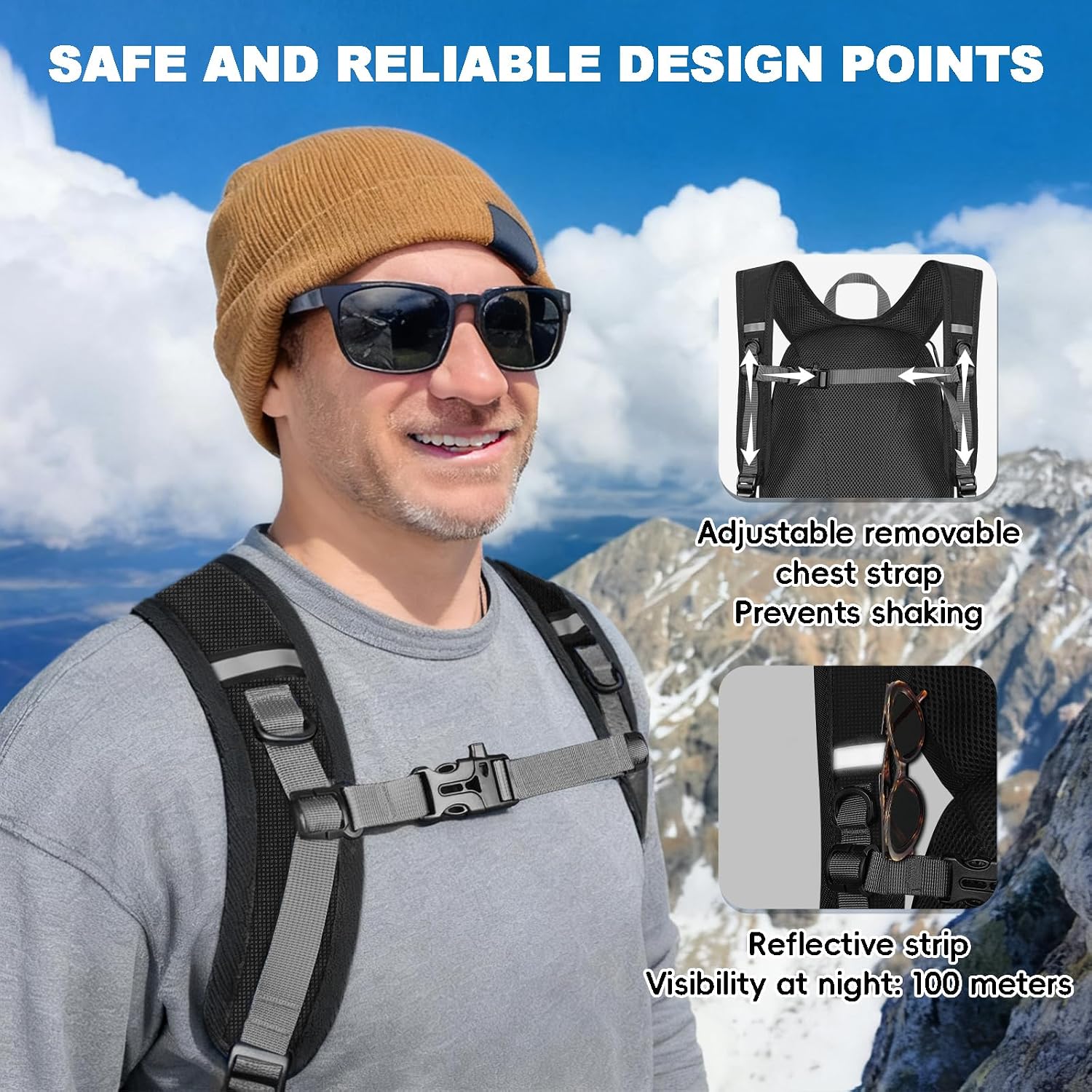 Seektop Packable Waterproof Hiking Backpack, 20L Lightweight Daypack | Tear-Resistant Nylon Material, Multi-Compartment Storage, Ultralight Small Foldable Travel Hiking Daypack for Men & Women - Image 8